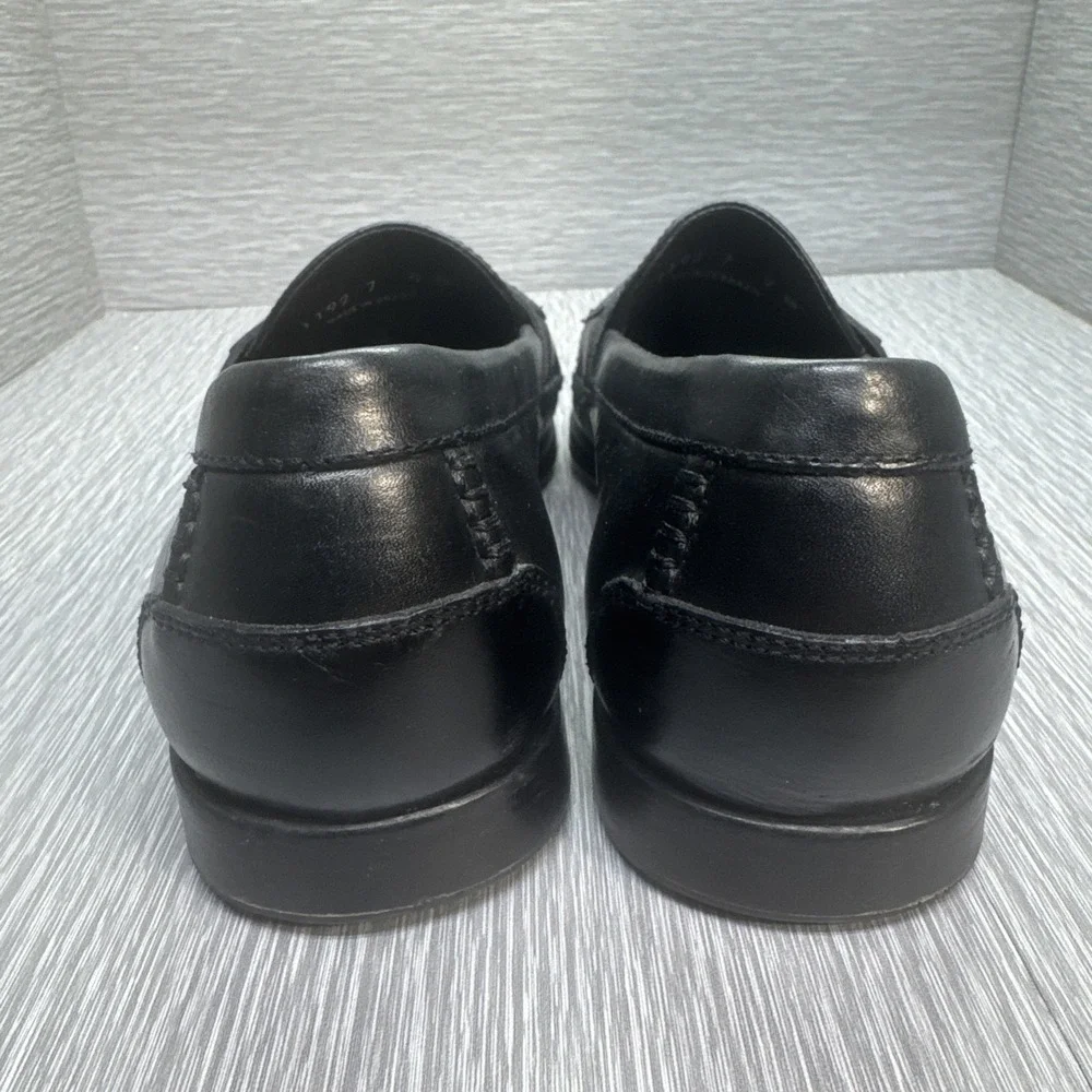 HS Trask Men's Black Leather Tassel Loafers 9M Made in Brazil Dress Shoes‎